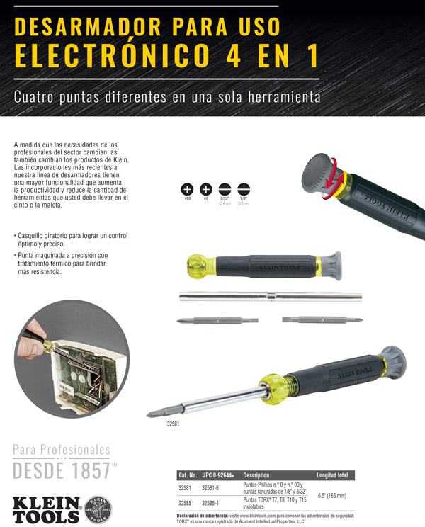 Desarmador para Uso Eléctrico 6 en 1 Klein Tools
